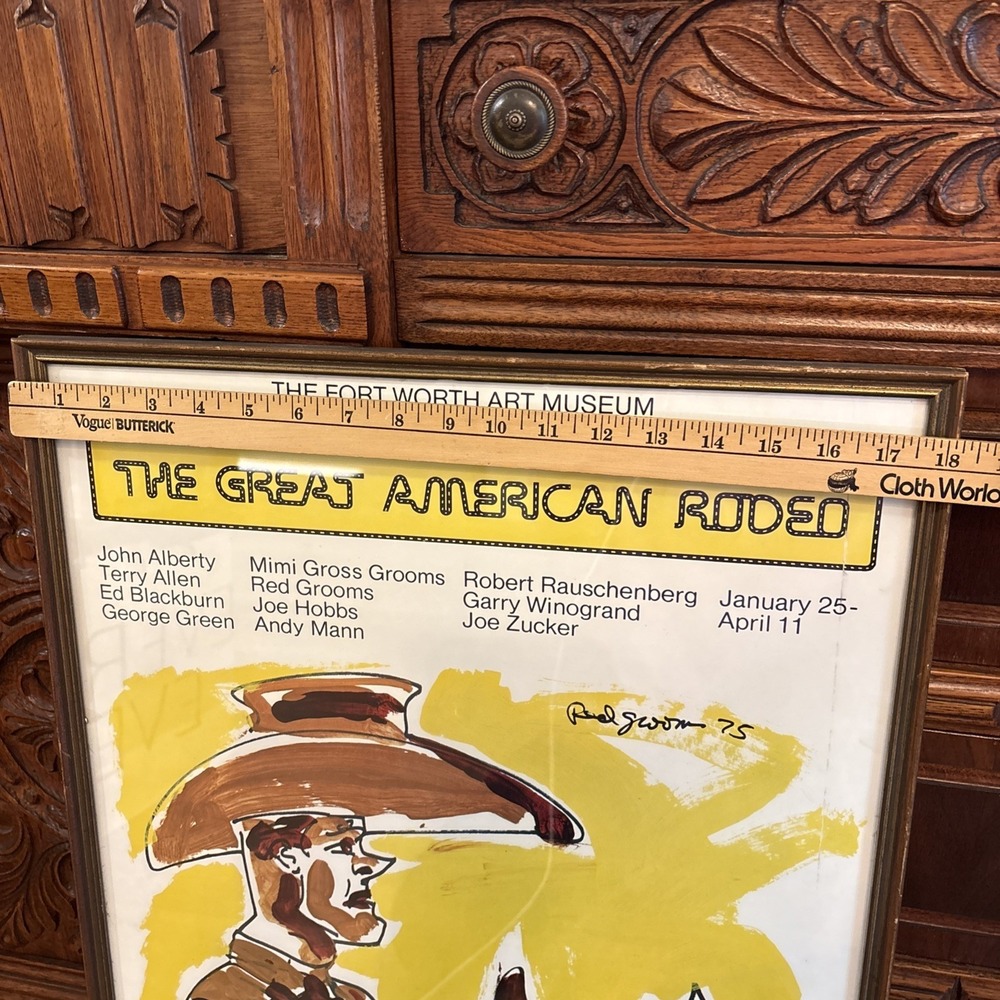 The Great American Rodeo Red Grooms Signed Ft Worth Art Museum Bicentennial 1975 - Picture 6 of 7